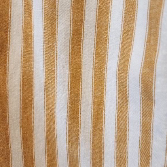 Madewell Tapered Huston Pull On Crop Pants Stripe Mustard and White Size Small - Picture 2 of 11